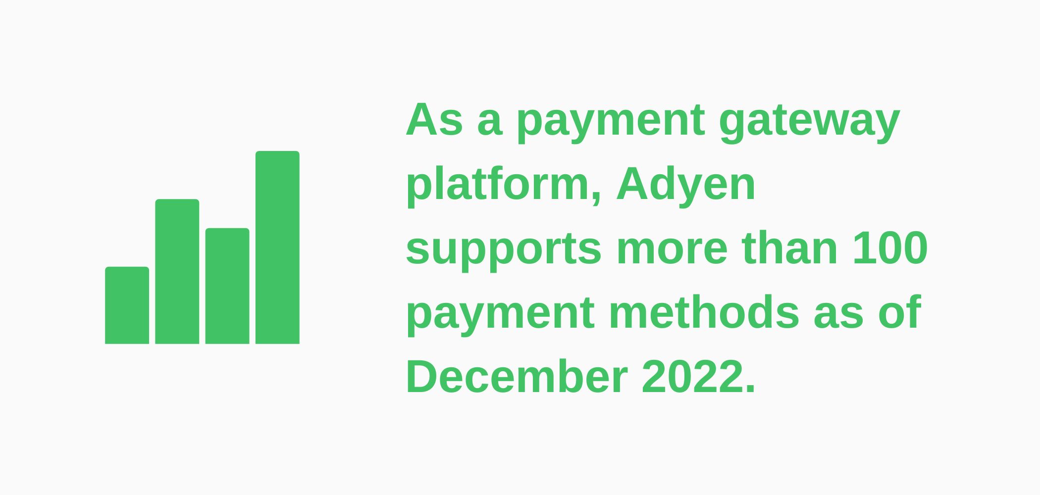 Infographic about How many payment methods does Adyen support
