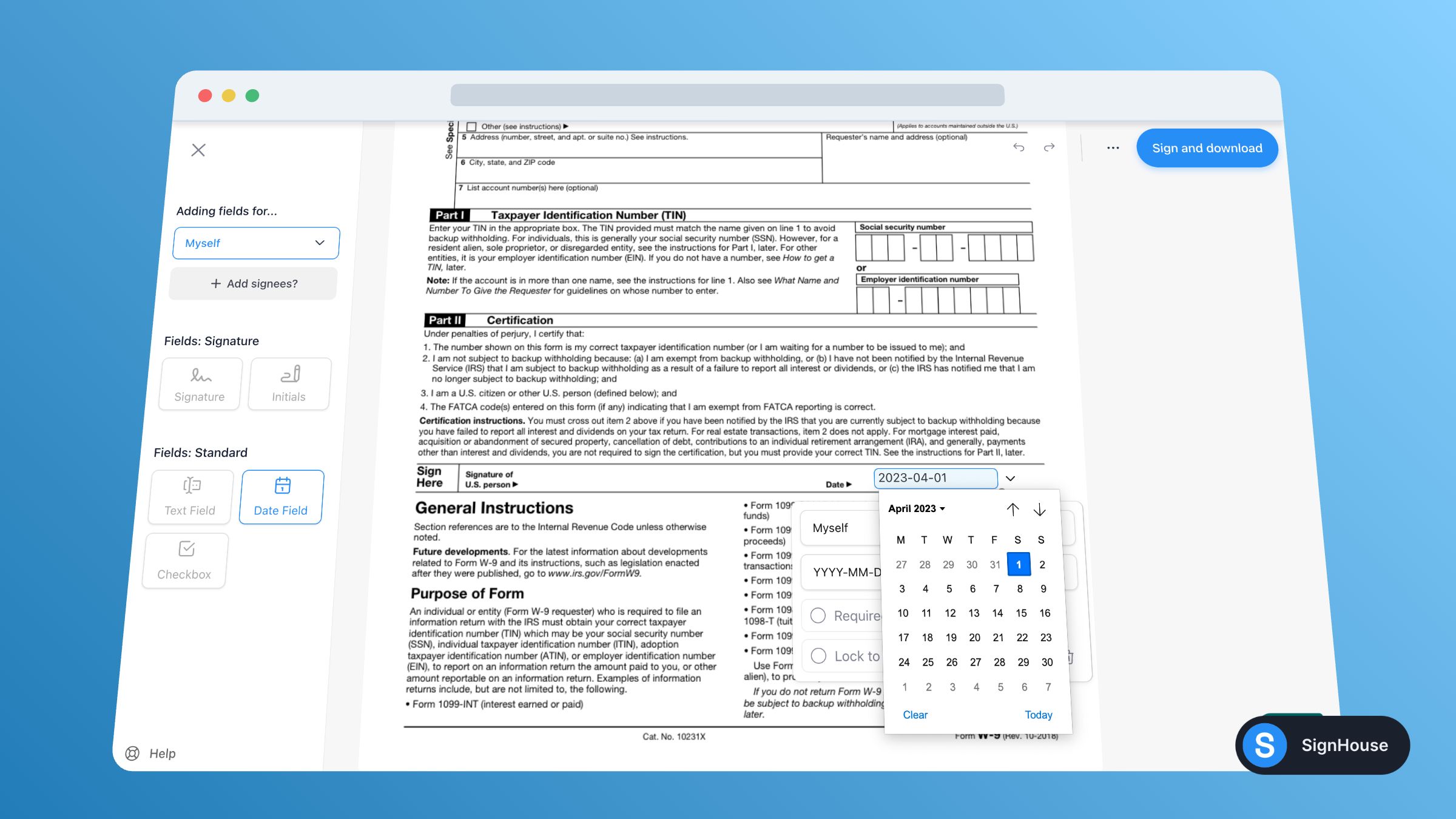 How To Fill & Sign W-9 Form (Free, 2023) | SignHouse