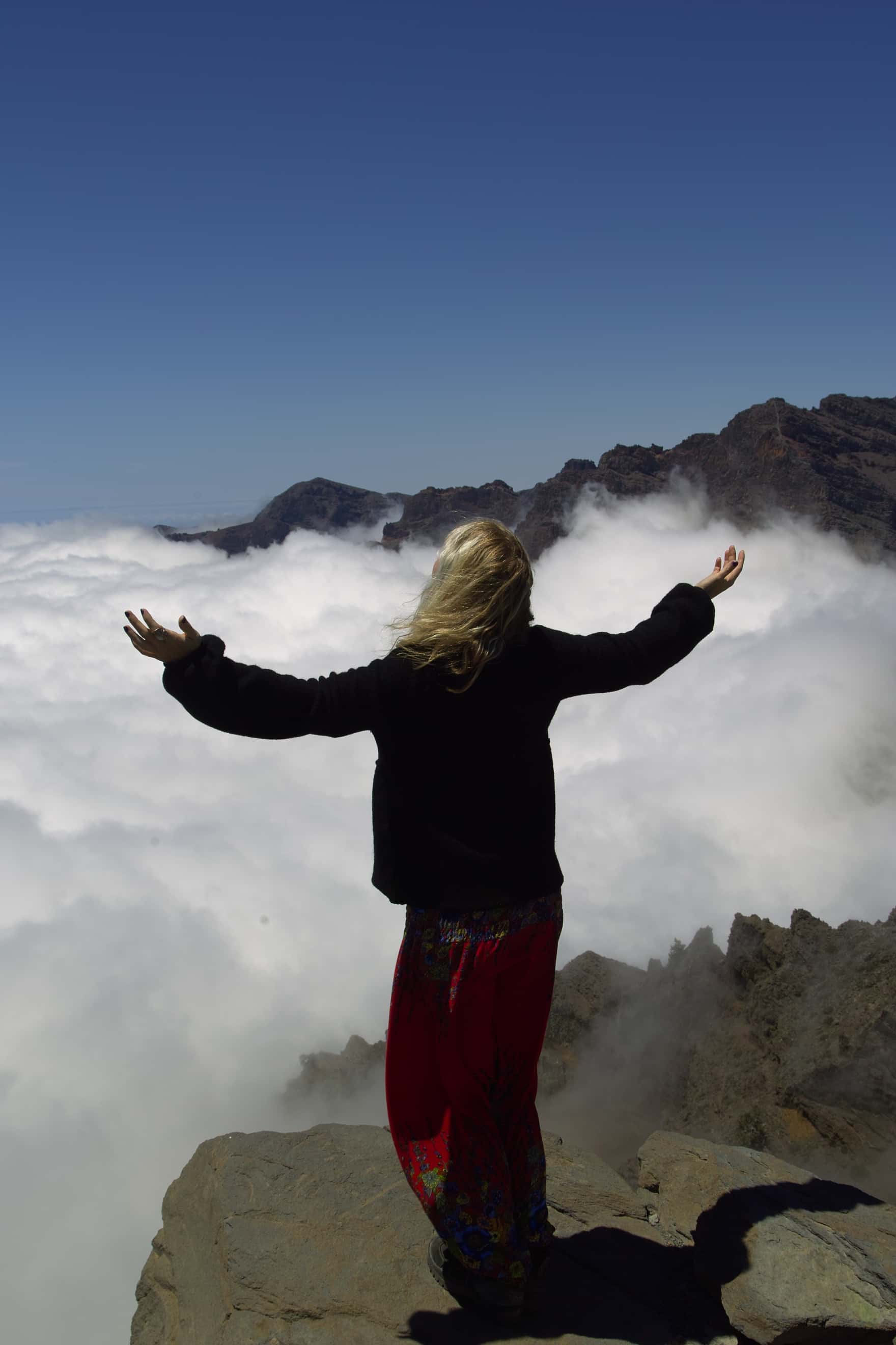 Suzan on the Lapalma Vulcano.
