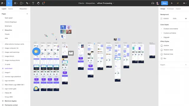 Maquette UI design réalisée du Figma