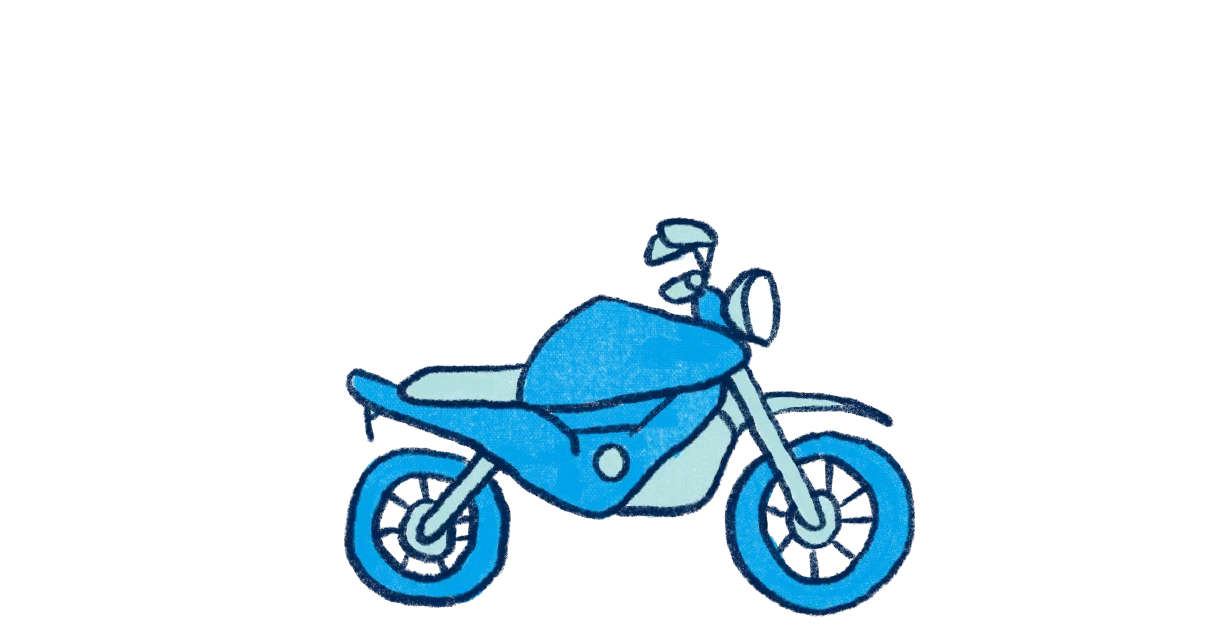 En illustrasjon av en motorsykkel
