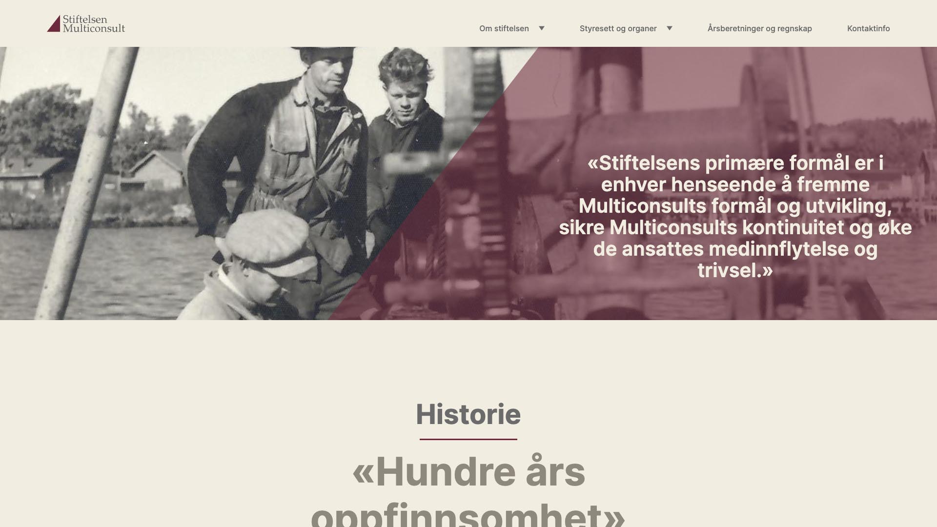 Historien | Stiftelsen Multiconsult