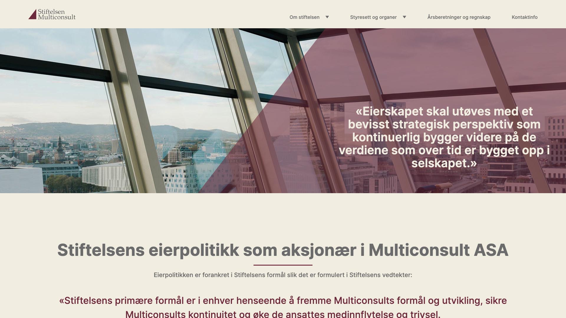 Eierpolitikk | Stiftelsen Multiconsult