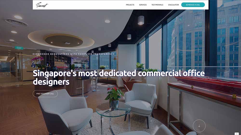 Earnest.sg website design by VoltMeUp