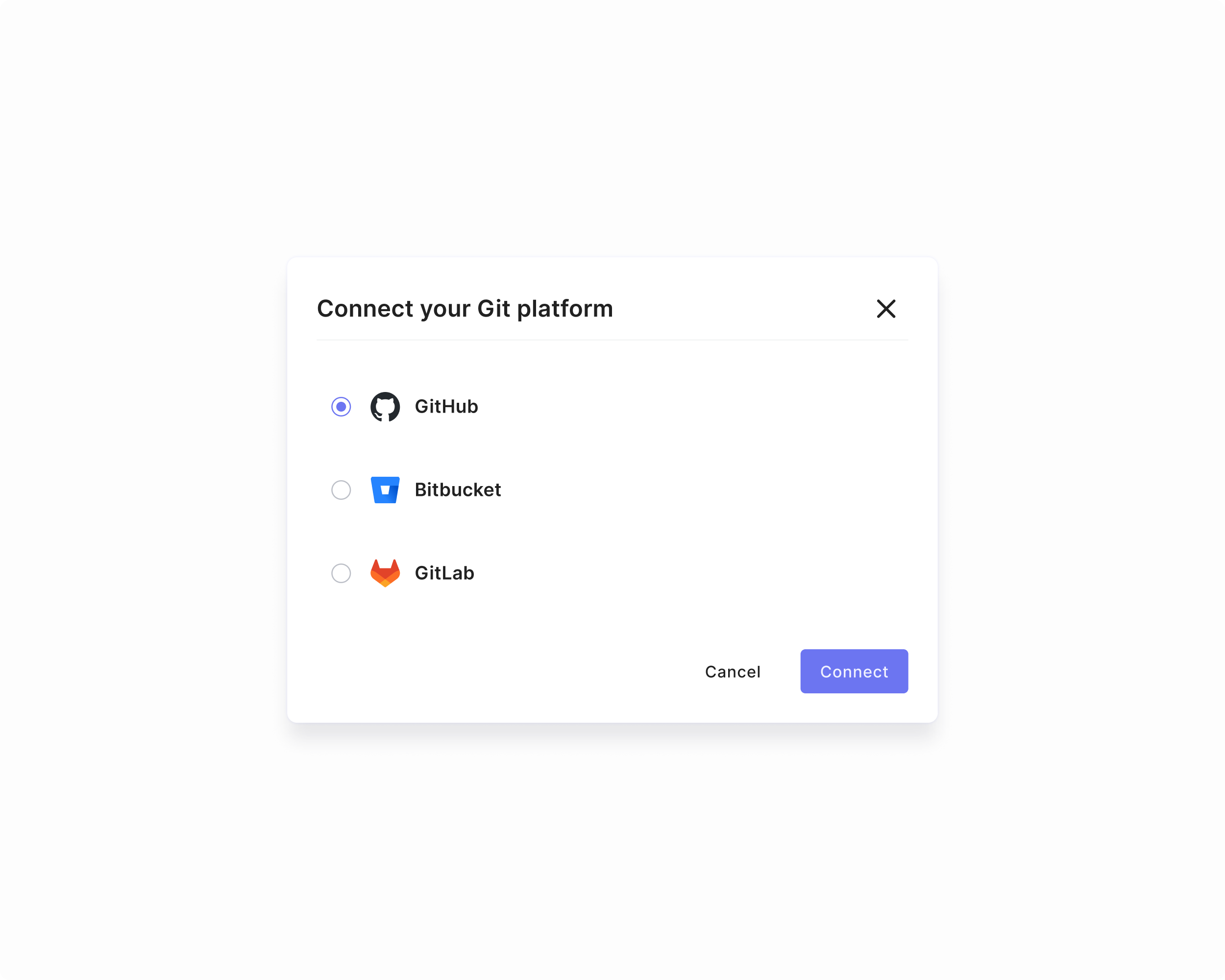 Waldo product screenshot of connecting to version control