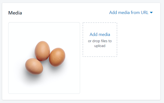 Add media section of products