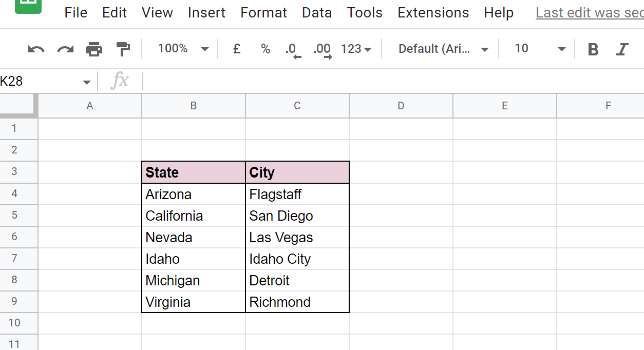 Google Sheets spell check: Results