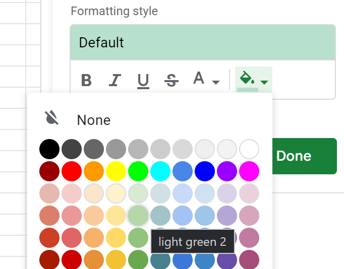 Conditional formatting from another spreadsheet Google Sheets: Formatting style