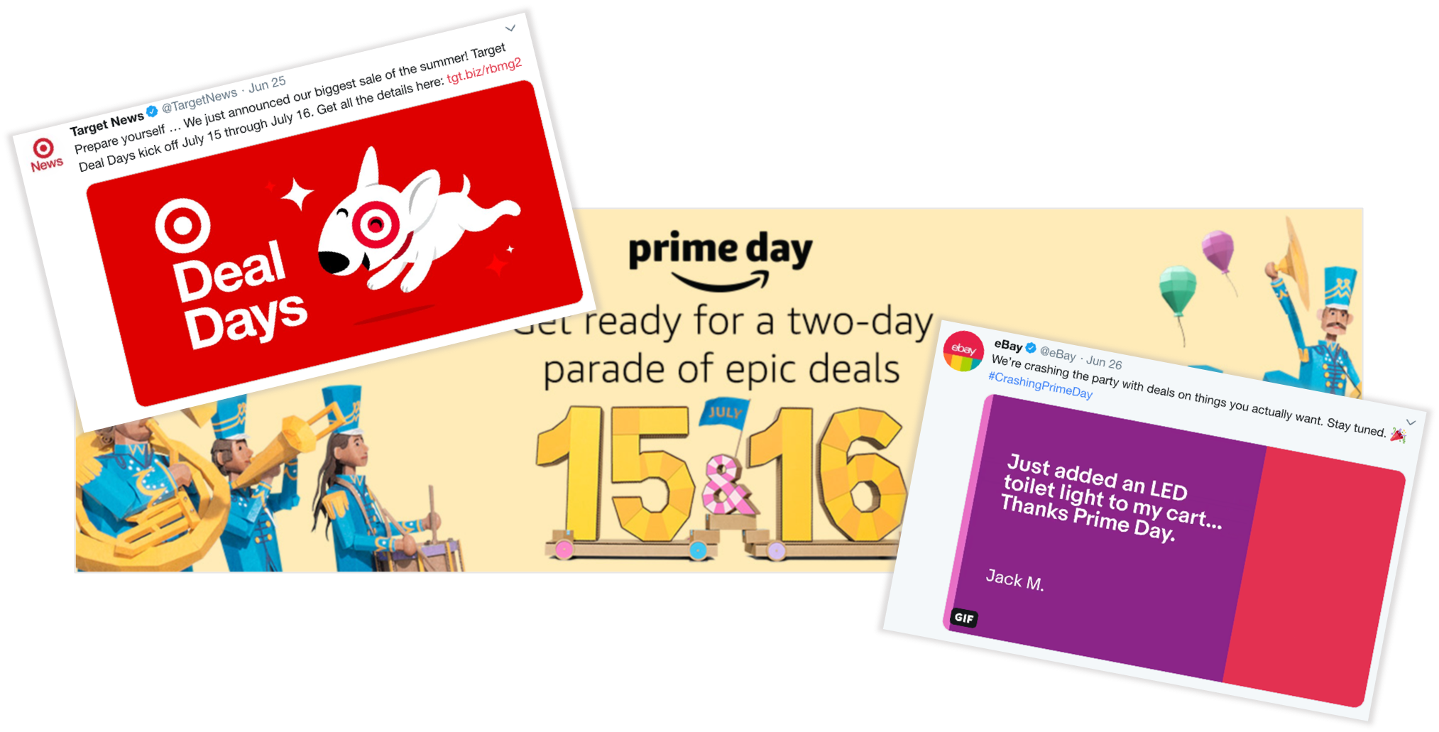 example of prime day sales by ebay and target