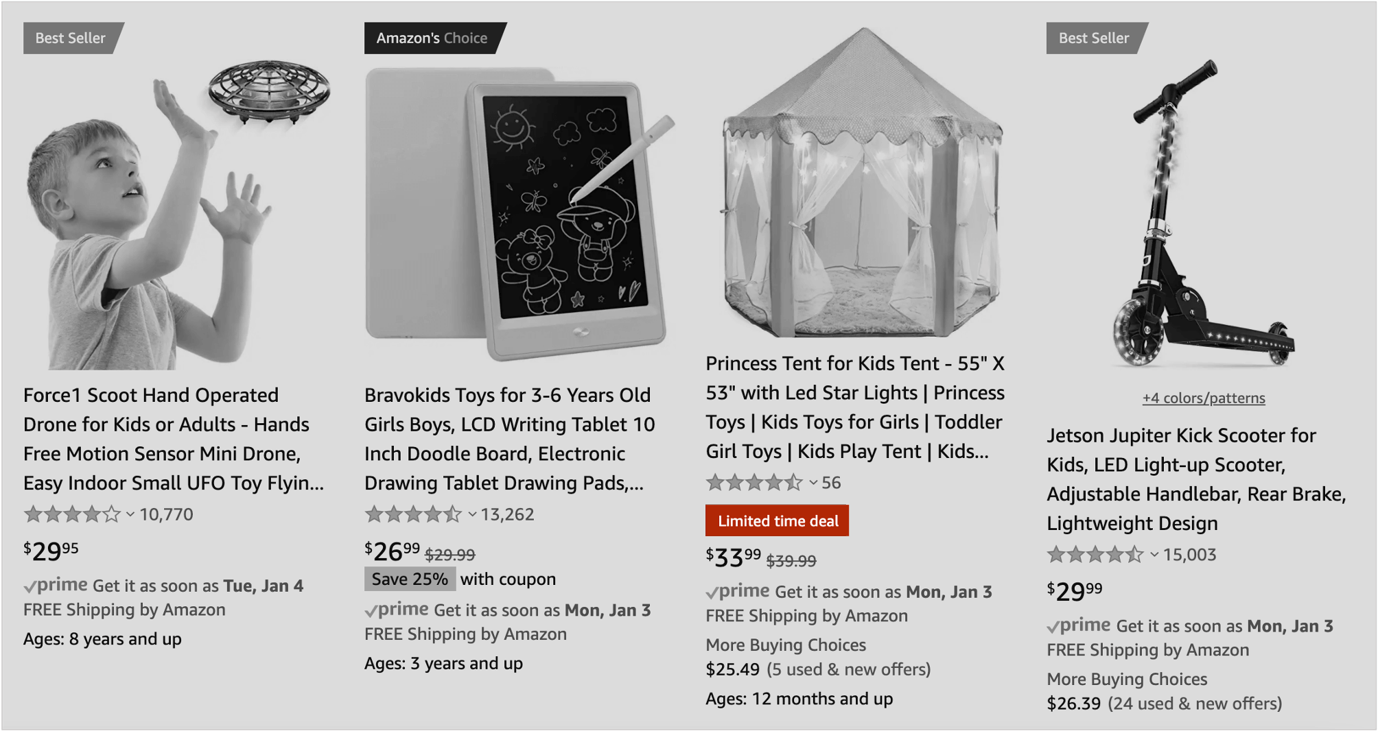 example of Amazon's limited time deal badge