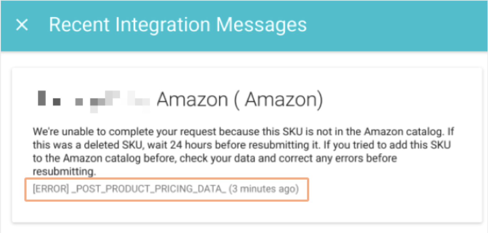 amazon product feed error in zentail