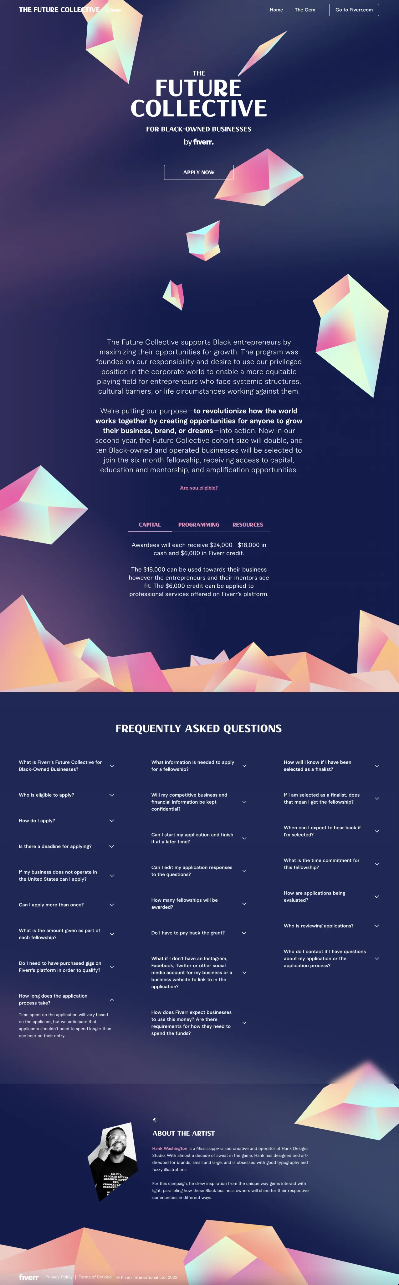Fiverr community website design. Developed in Webflow by Finerfox Media.