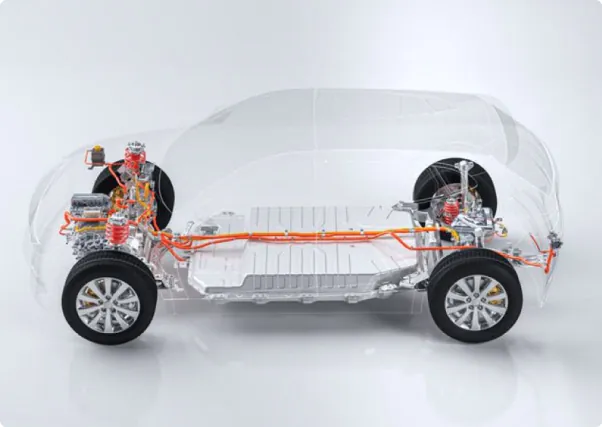 Transparent car showing its interior parts