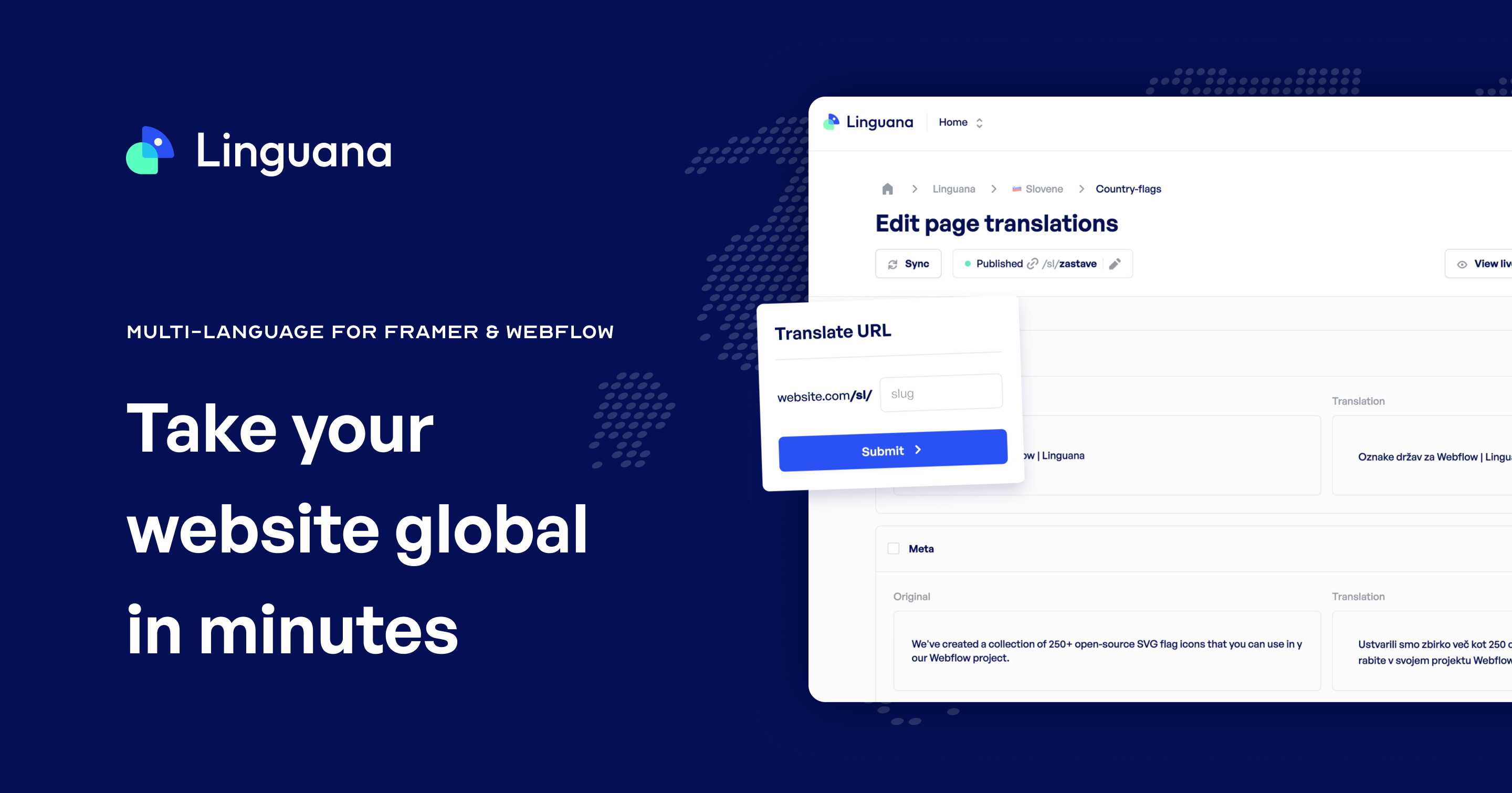 Multi language for framer and webflow linguana