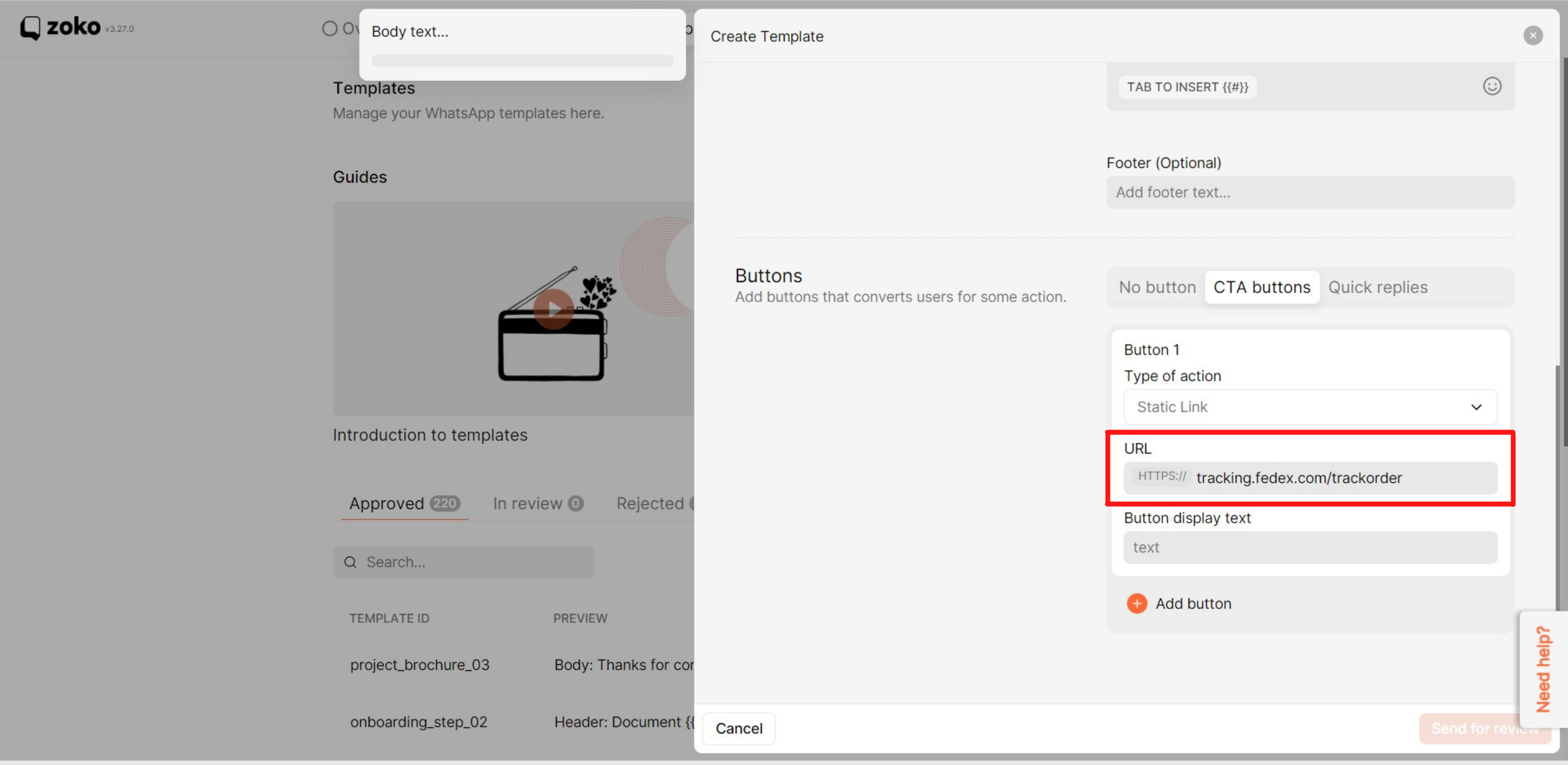 add the static URL