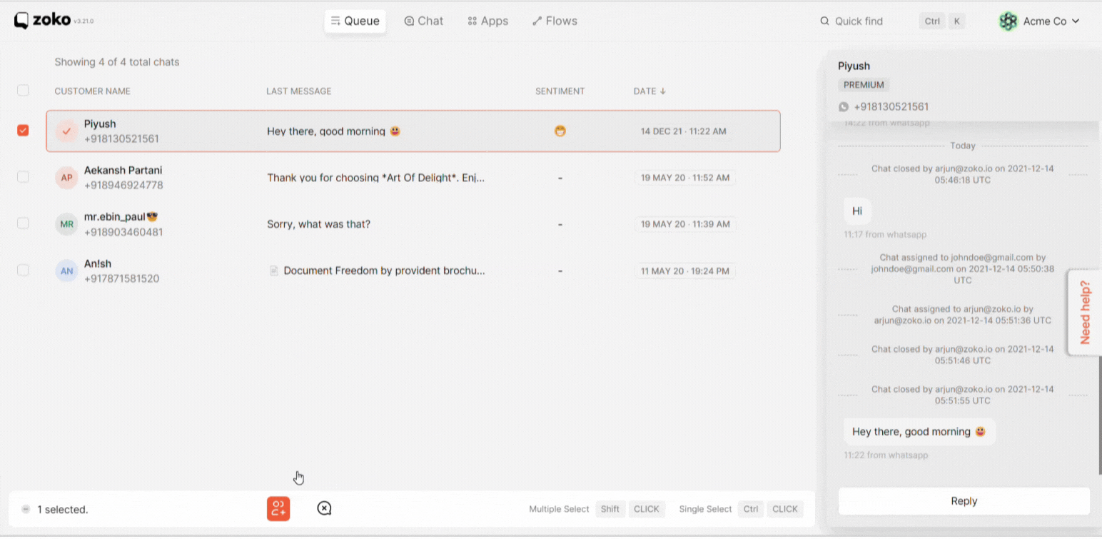assign a chat to a team