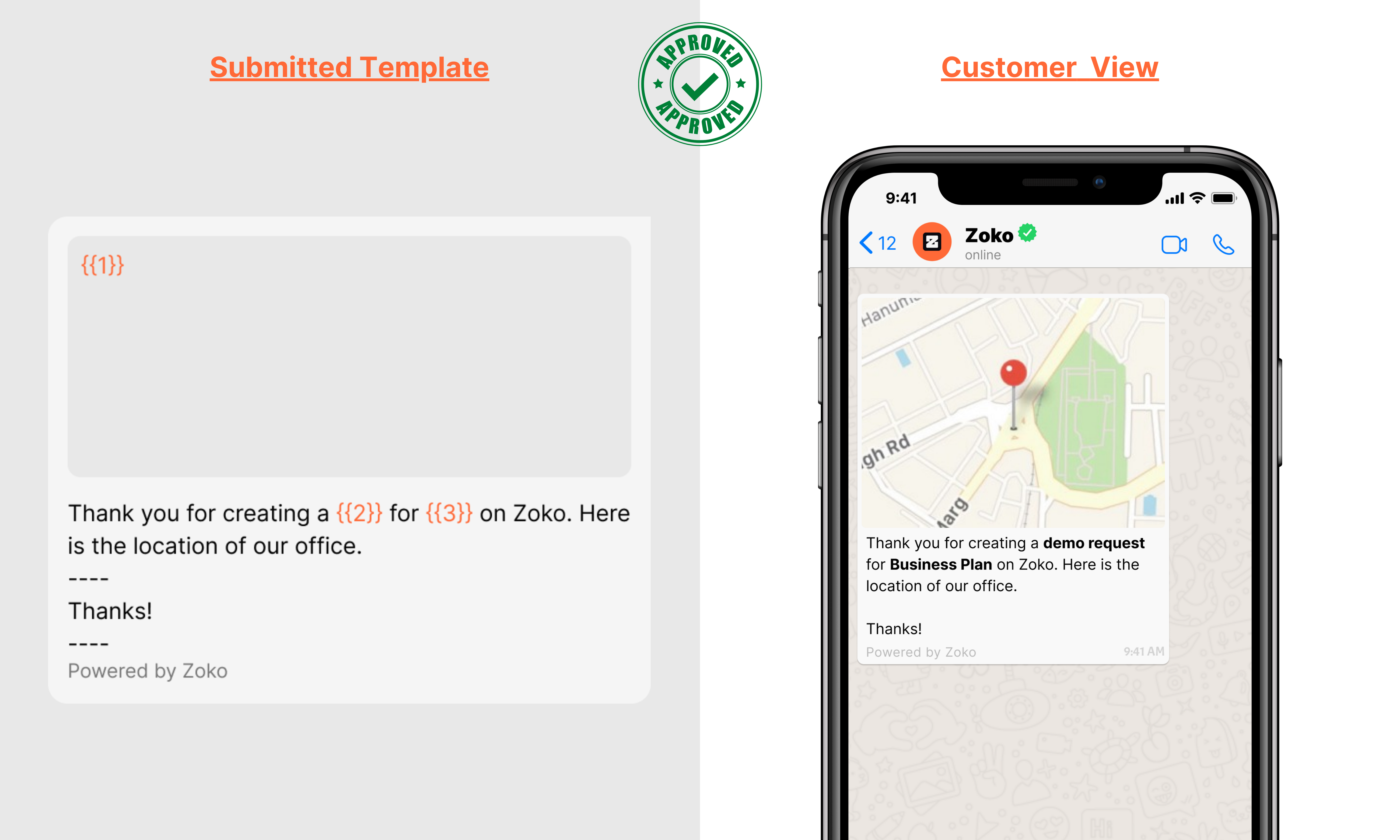 Location and text without buttons
