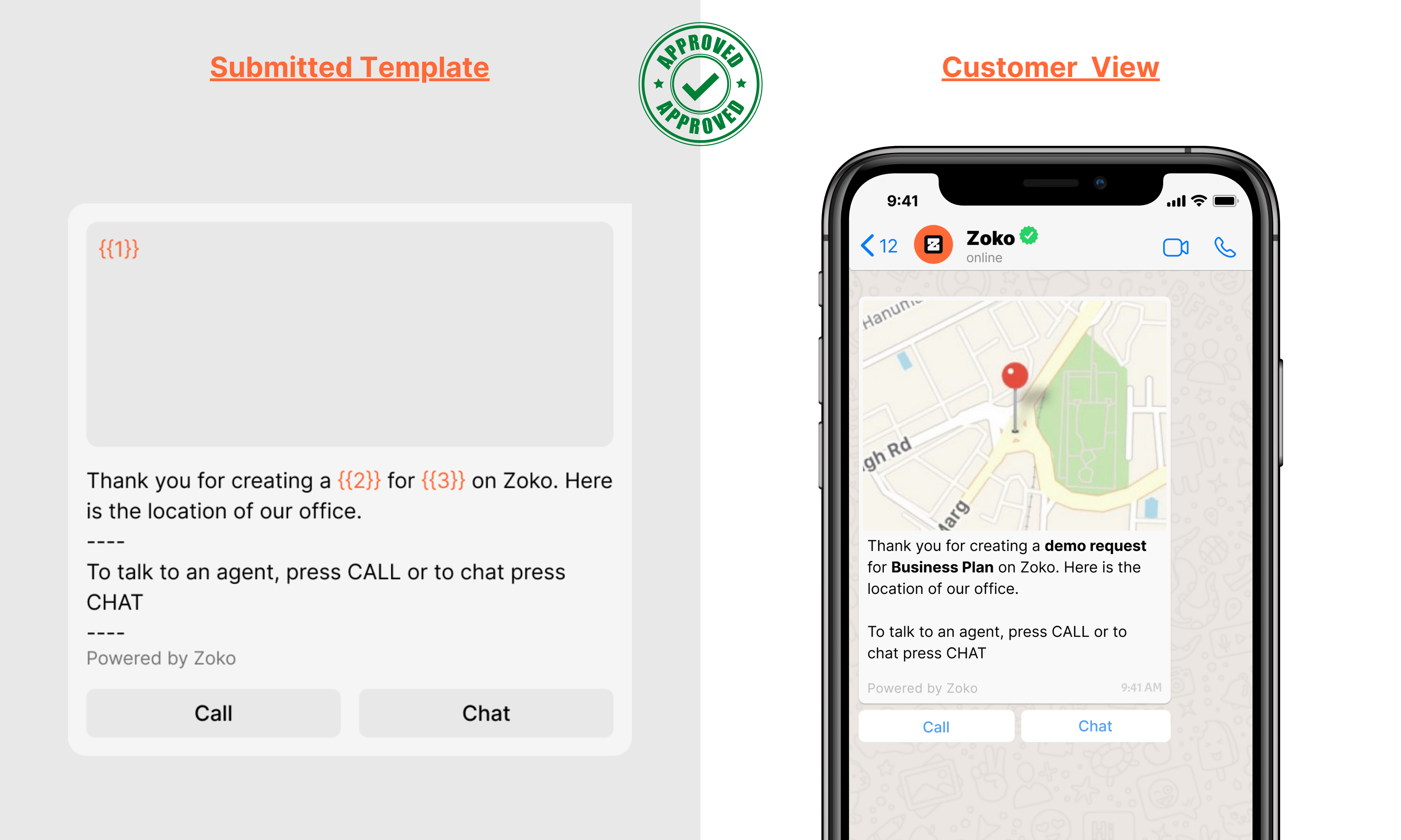 Location and 2 Quick Response buttons