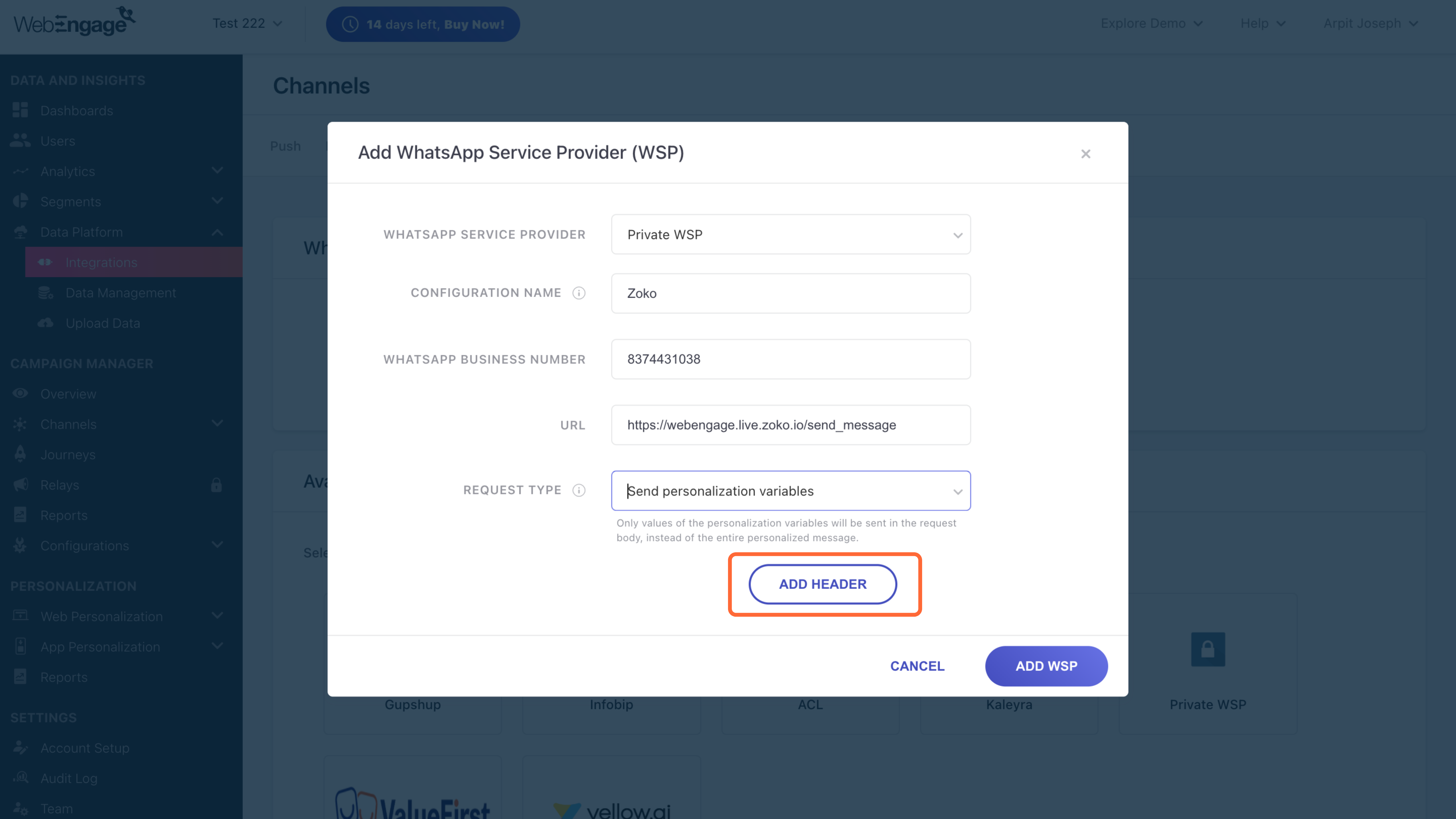 Add Headers