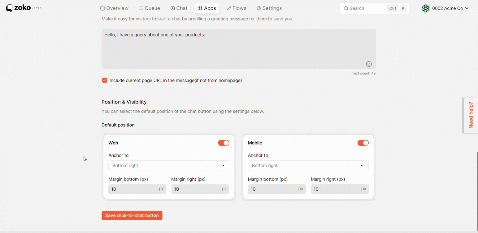 chat widget