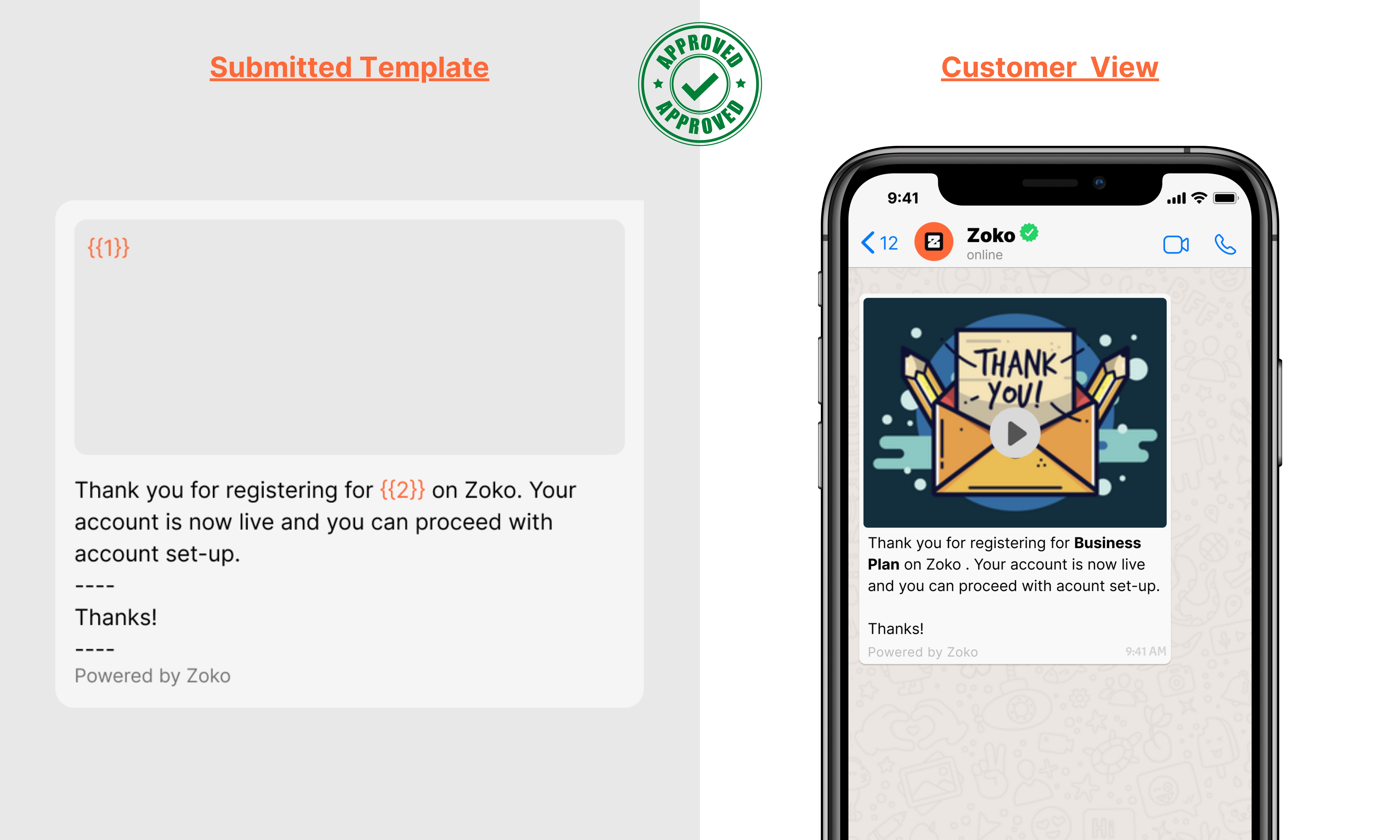 Video and text without buttons
