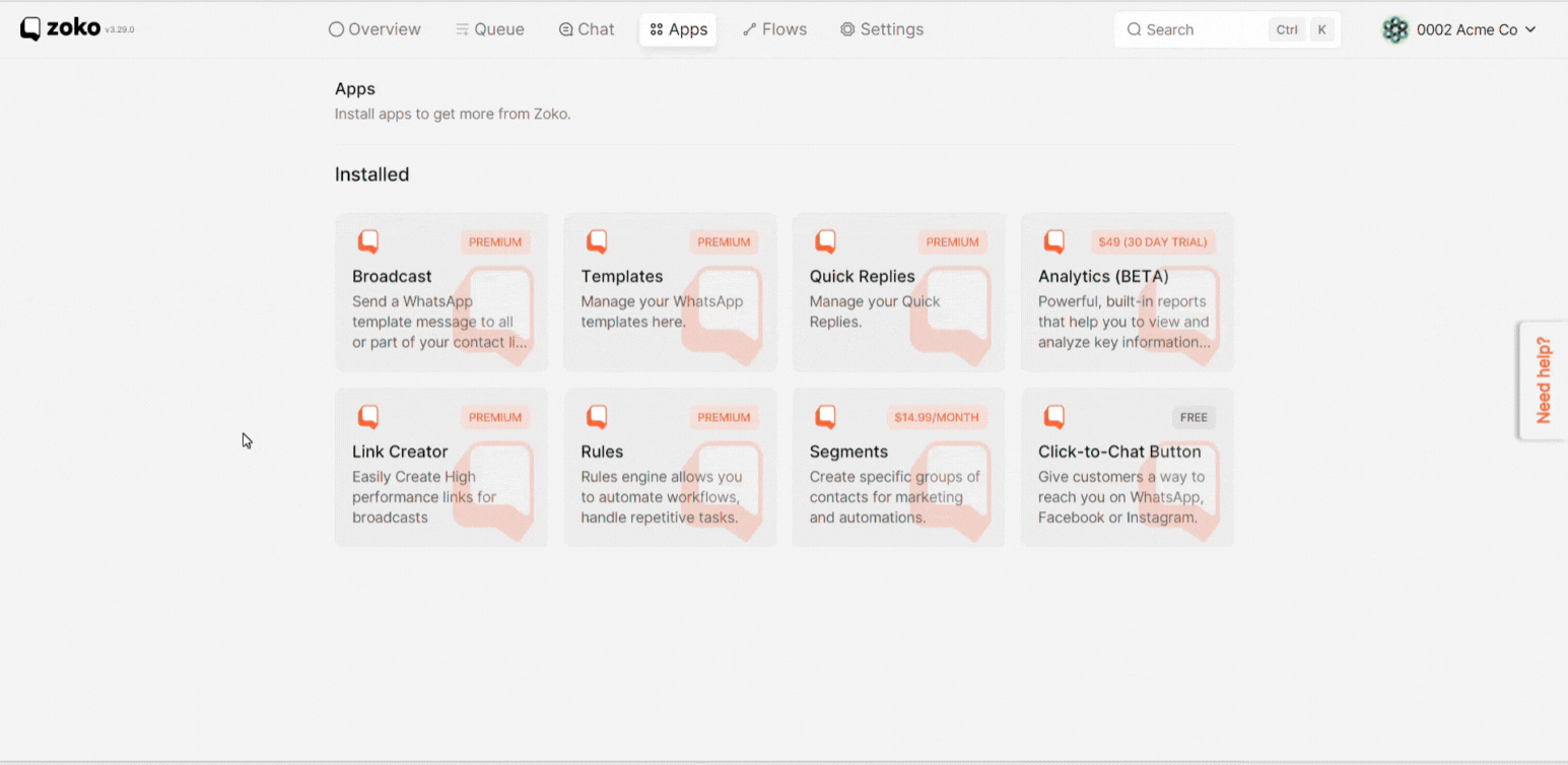 Select broadcast page