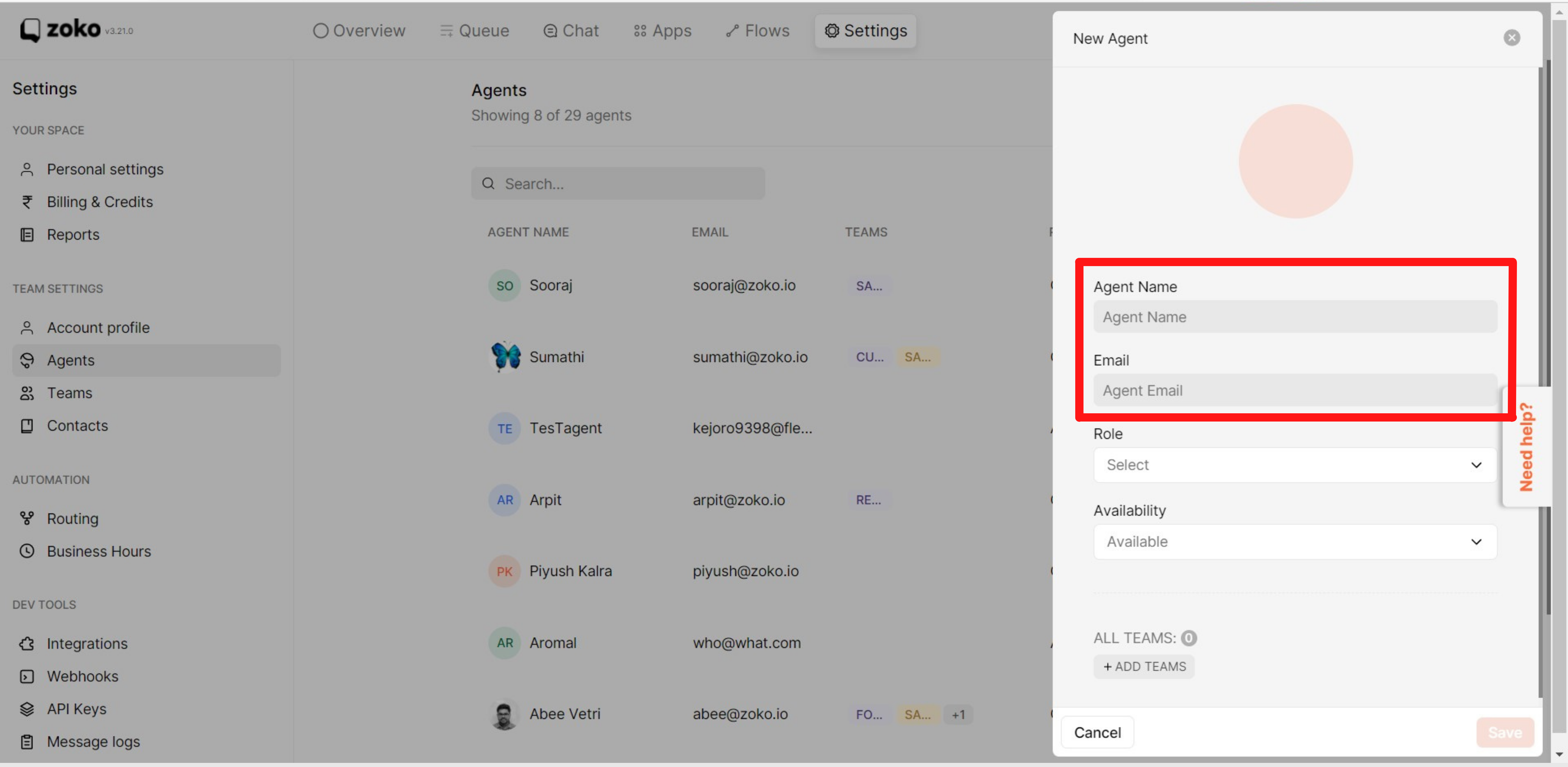 add your team member’s name and then add their email ID