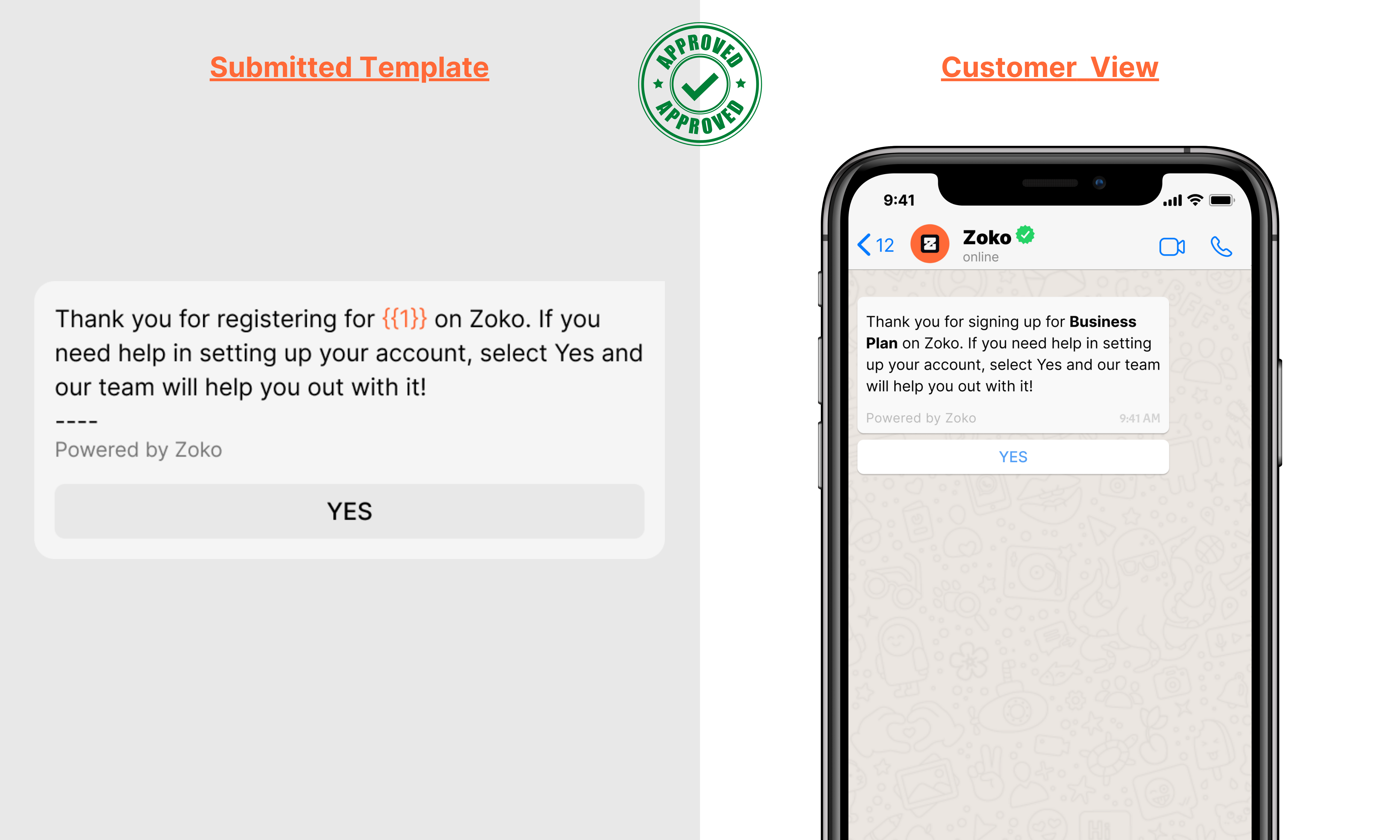 Text and 1 quick response button