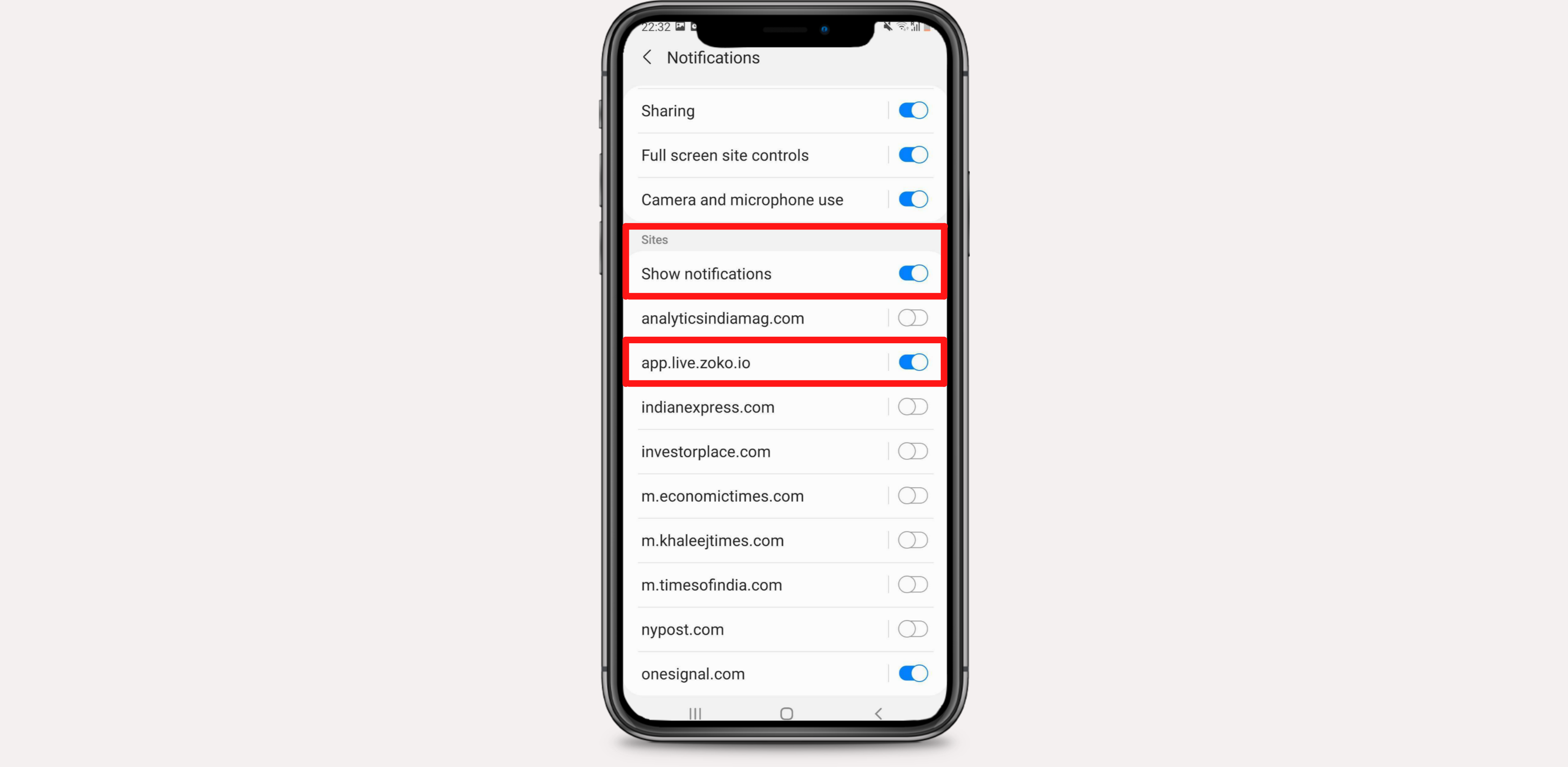 enable the Sites