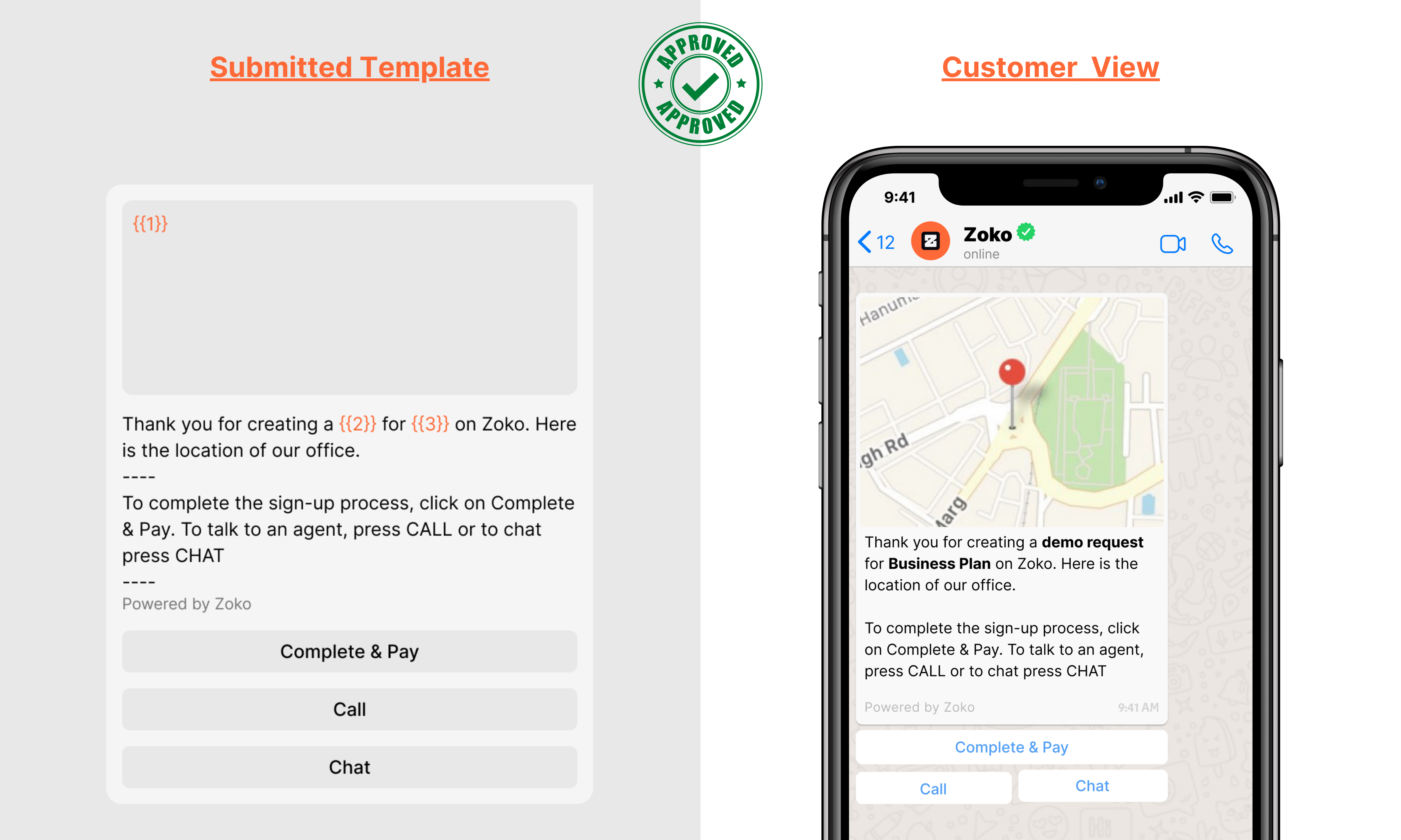 Location and 3 Quick Response buttons