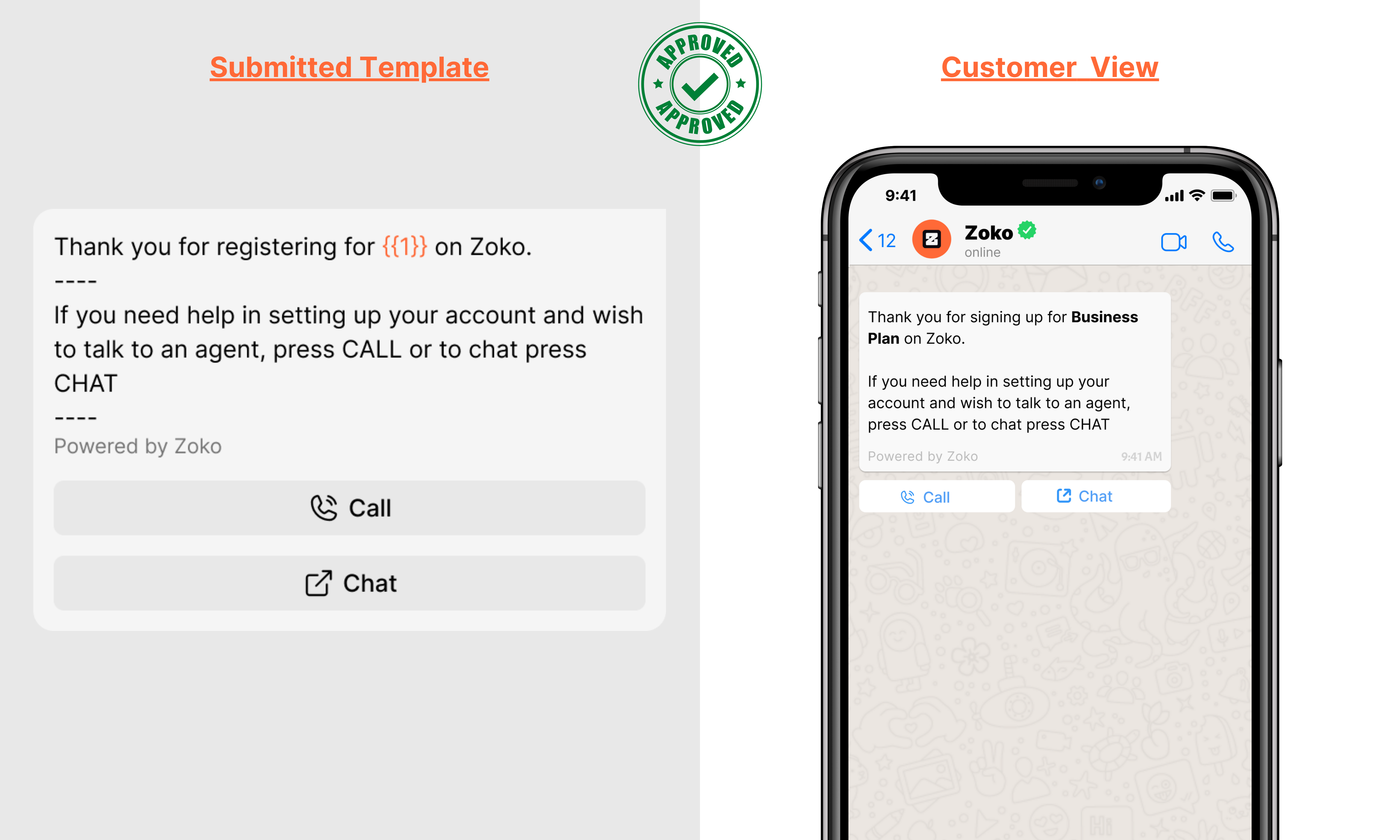 Text and 2 CTA buttons