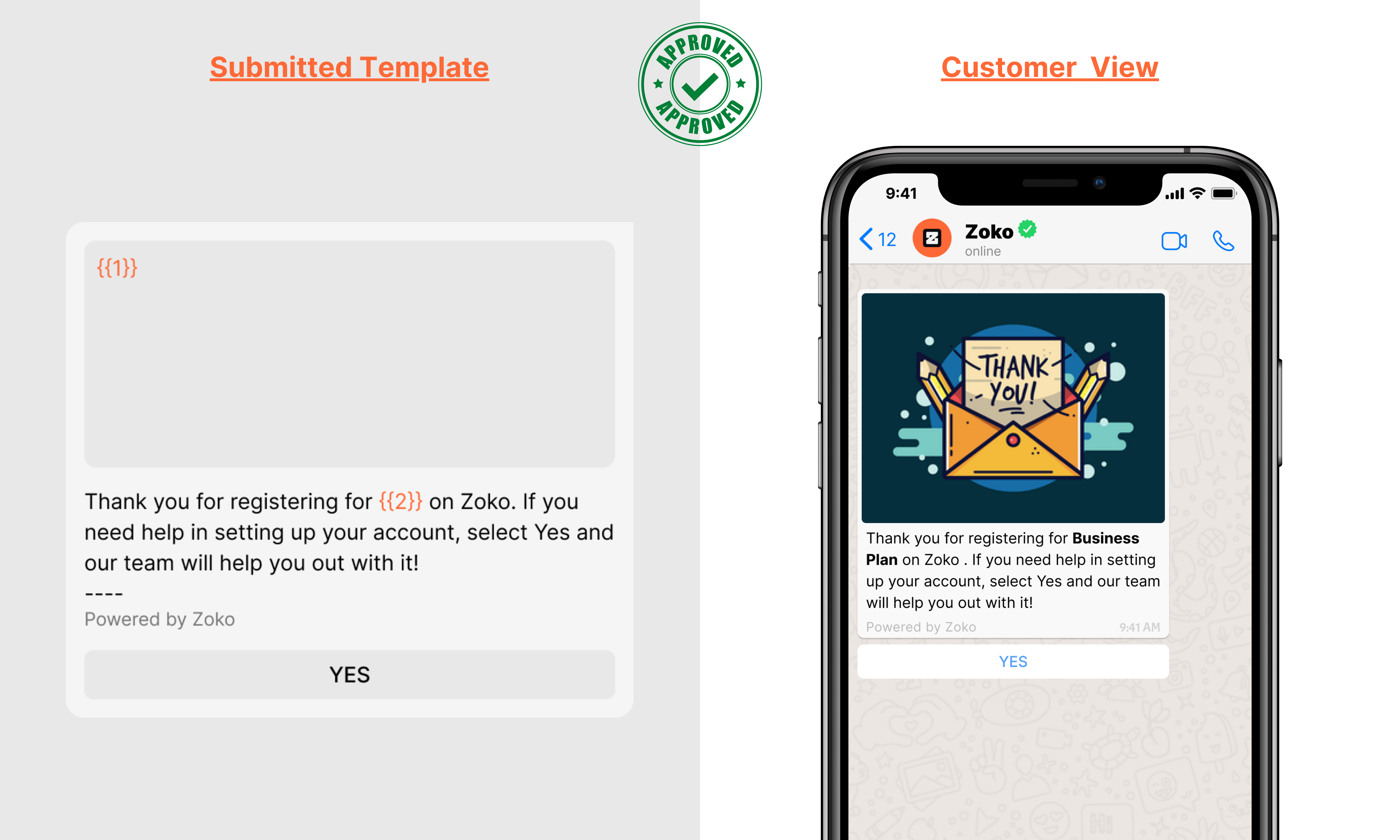 Image and 1 quick response button