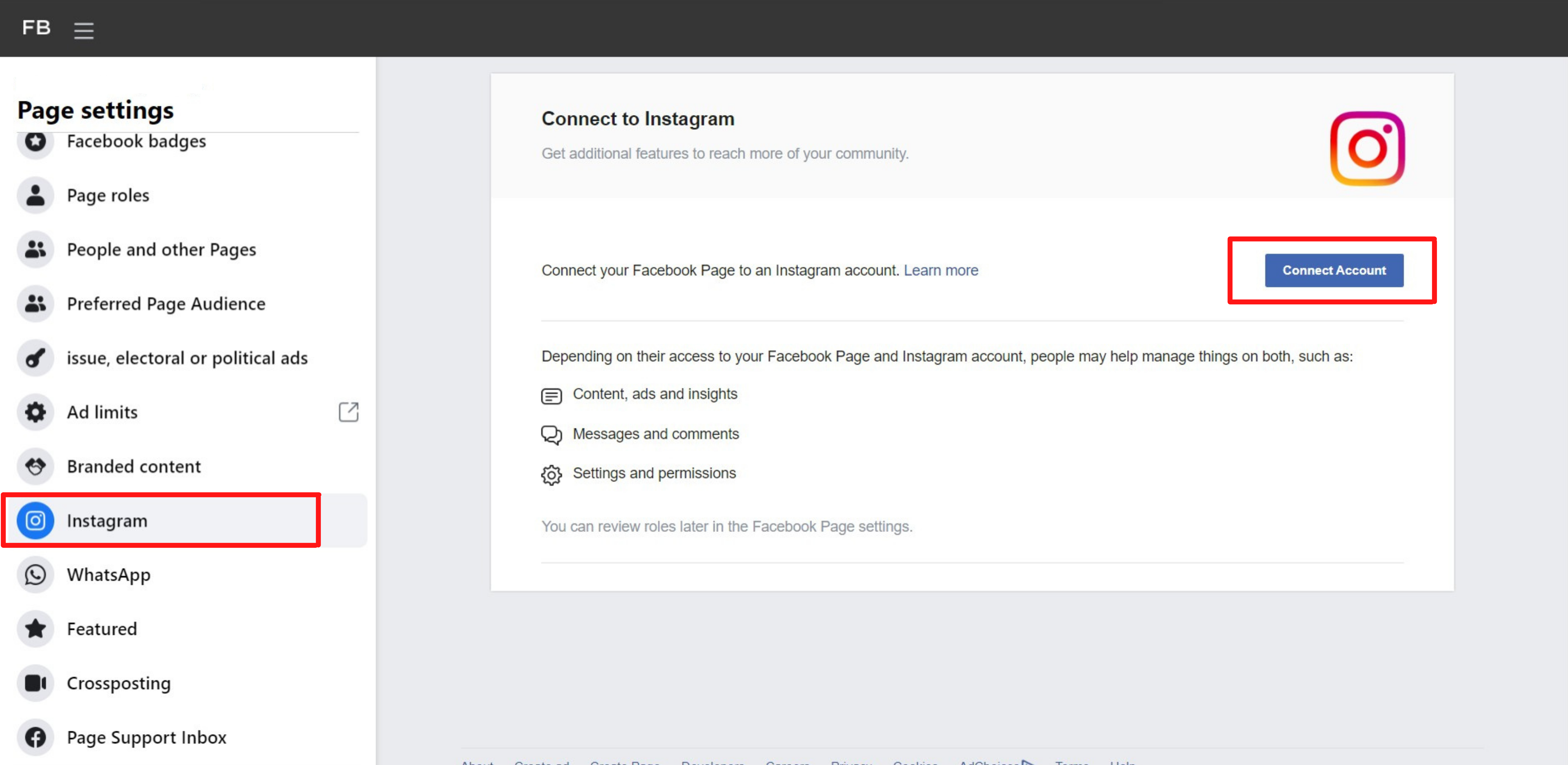 Page settings