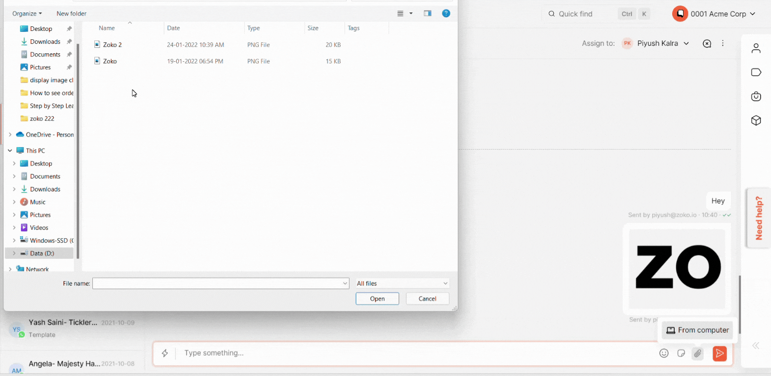 Select the file