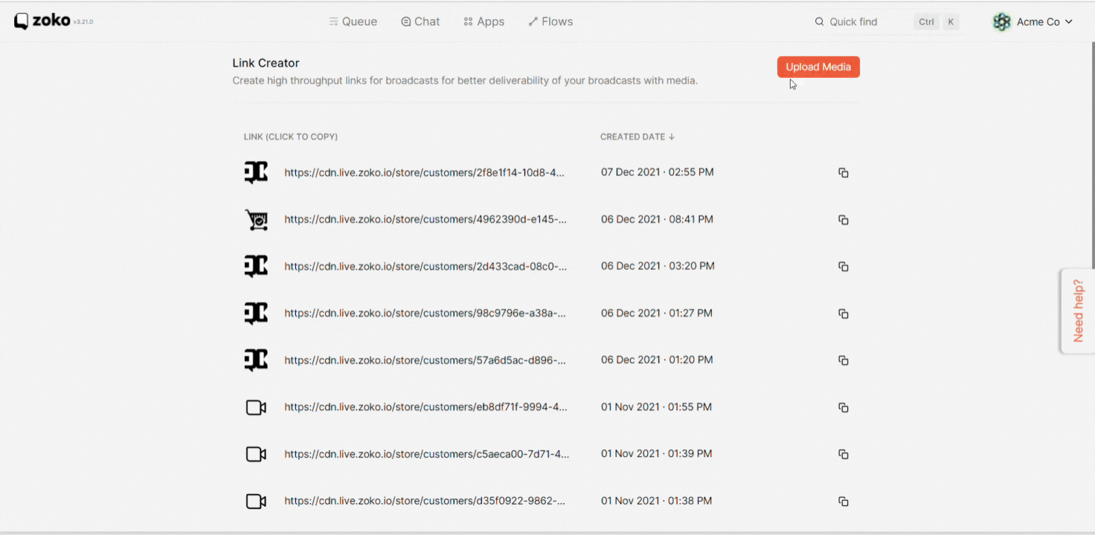 Upload Media