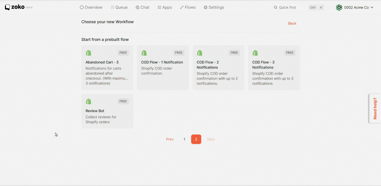 Select the Review Bot flow