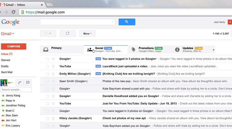 gmail primary tab