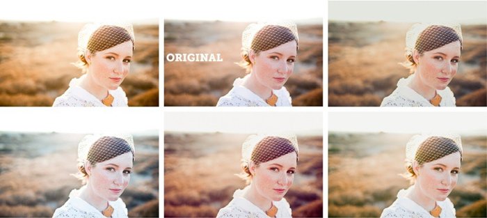 Bridal portrait before and after Super Preset Sample Pack Lightroom Preset edits