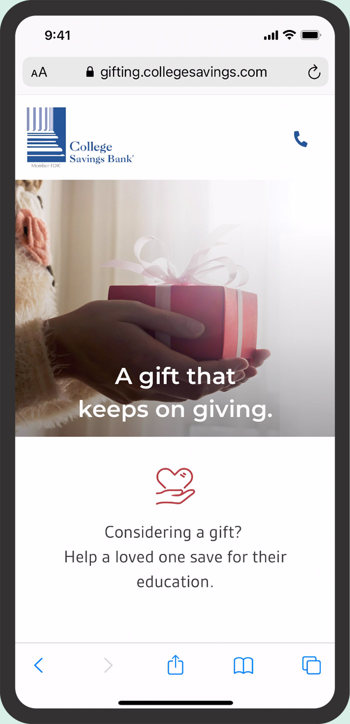 CSB product landing page mobile view