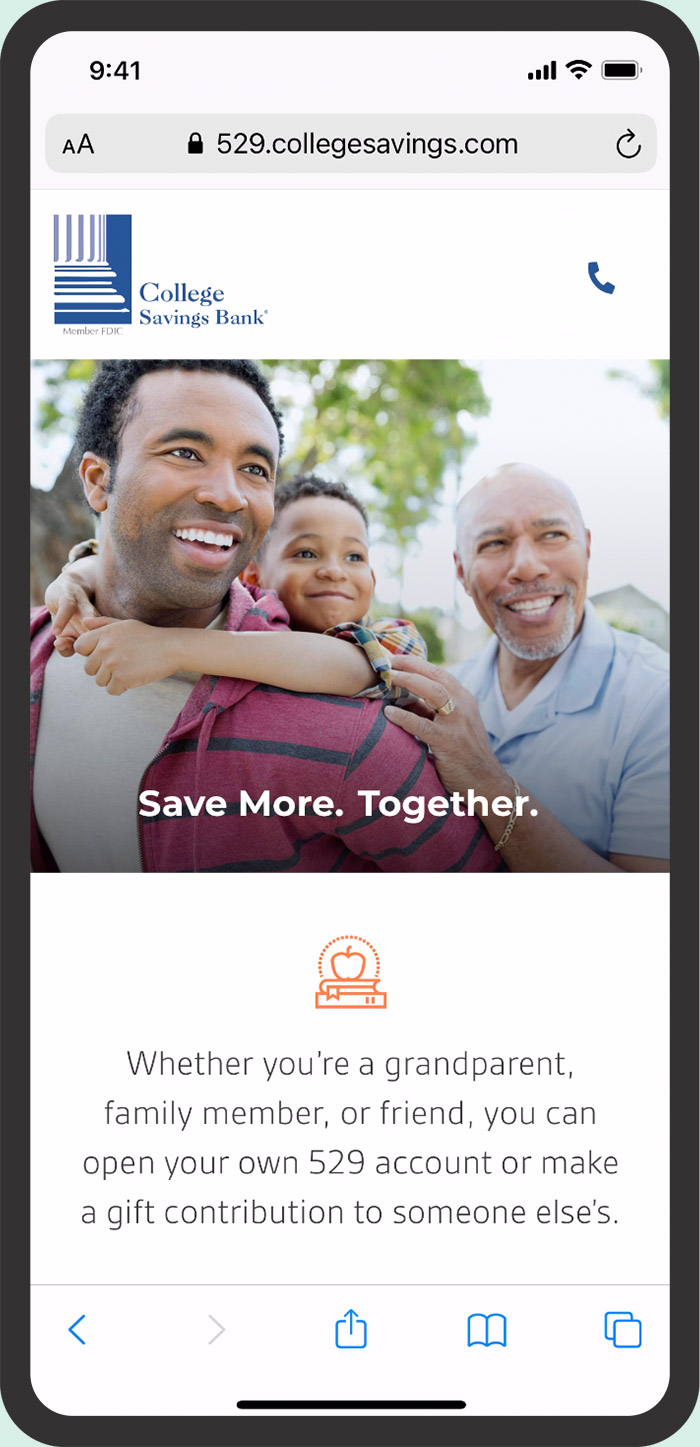 CSB product landing page mobile view