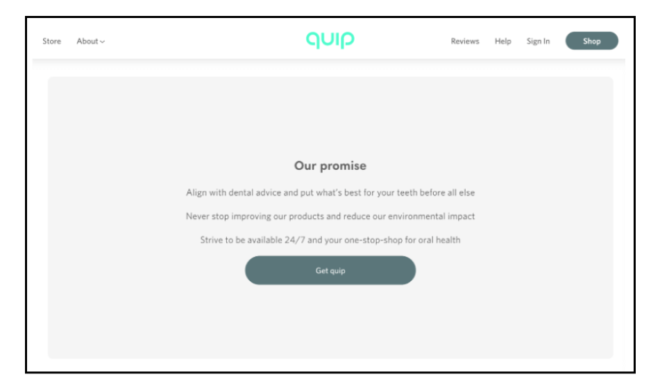 DTC Brand Strategy - Quip Brand CTA