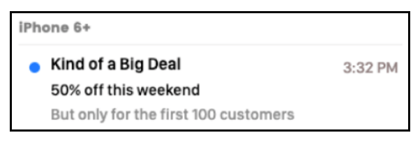 Email Marketing Dos & Donts - Iphone Push Notification