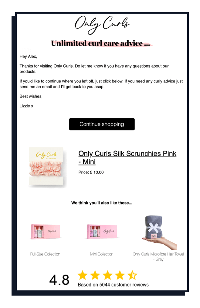 Email Personalization - Only Curls Personalized Email