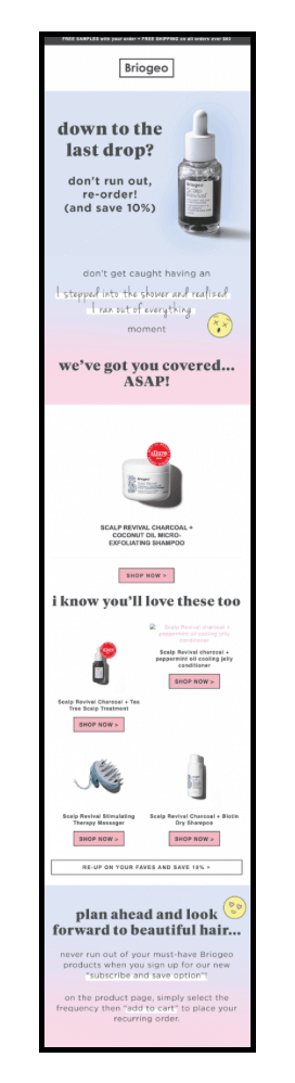 Email Personalization - Briogeo Clear Email CTA