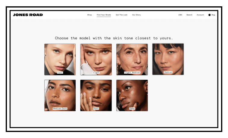 How can data help in storytelling for your Ecommerce store Example - Jones Road Beauty