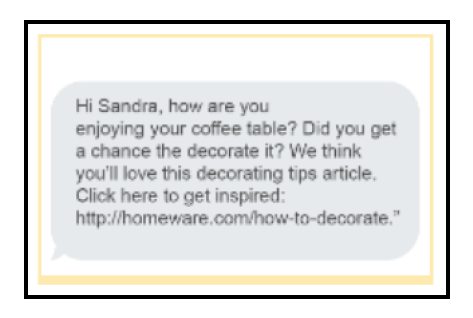 HomeWare - SMS Marketing Example