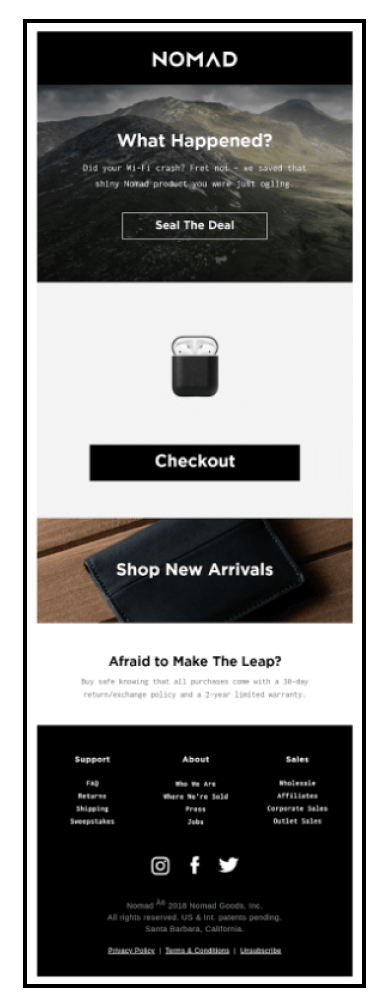 Abandoned cart emails