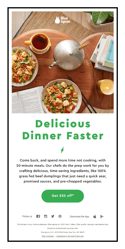Winback email series