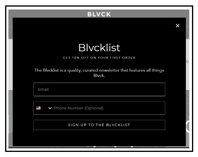 Getting More Subscribers to SMS - Pop-up strategy - BLVCK