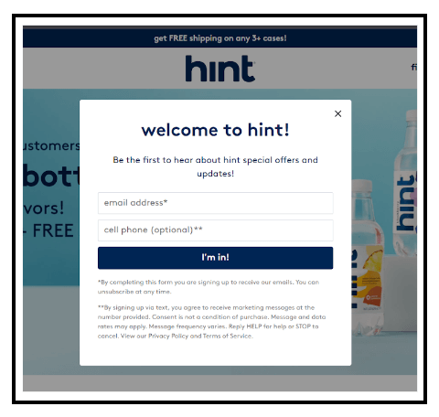 Getting More Subscribers to SMS - Welcome pop-up
